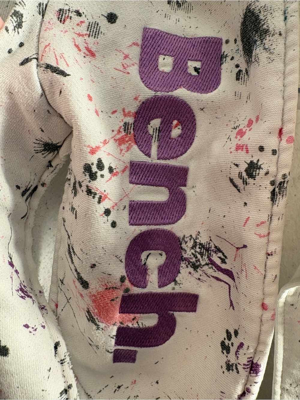 Bench Vintage Funnel Neck Paint-Splatter Lightweight Jacket in White, Pink, etc - Picture 6 of 10